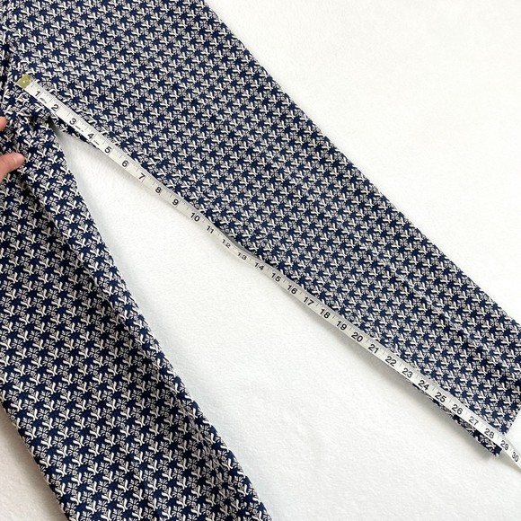 J. McLaughlin Vanessa Slim Ankle Dress Pants Blue Jacquard Print Size 10 - Picture 9 of 9